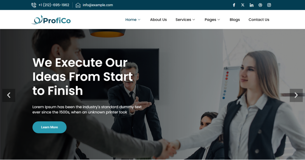 Authoritative Corporate business website design for finance consulting management and digital marketing agencies