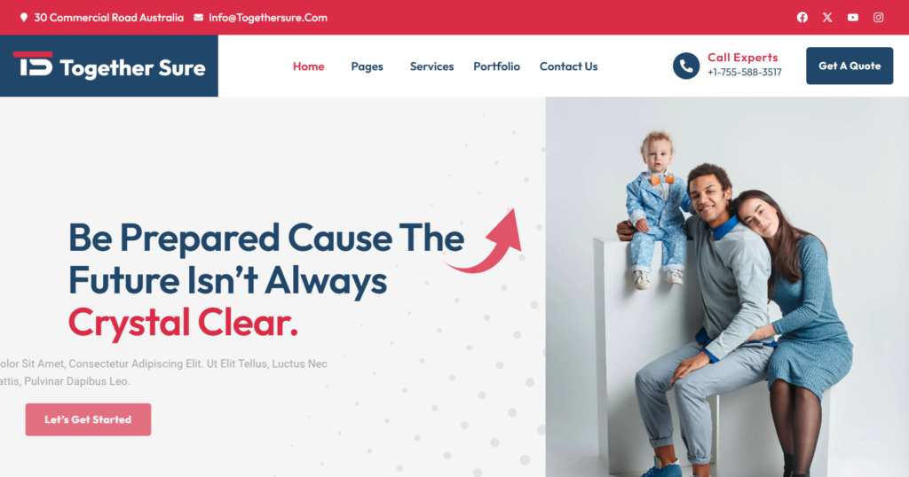 Secure Insurance agency website design focused on financial investment and insurance company marketing