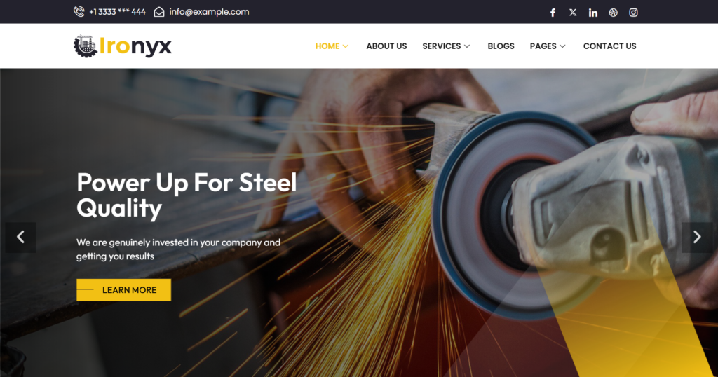 Professional Metalworks Company Website design for structural steel fabrication