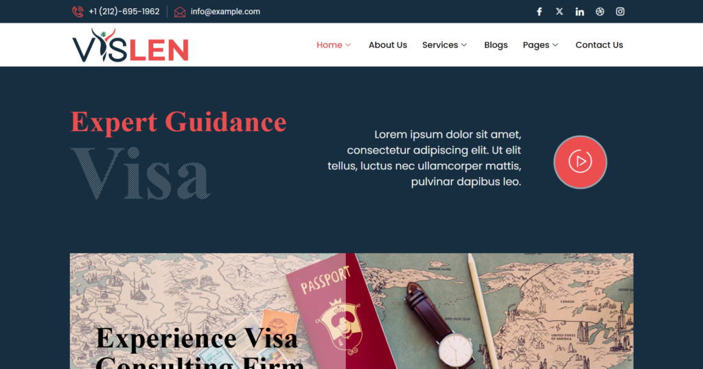 Professional Visa Consulting Website Design for migration and study abroad agents