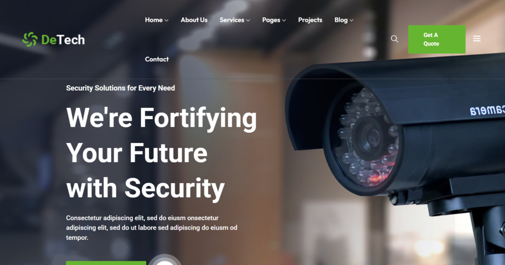 security system website design UK - UK corporate website design for CCTV and Security providers, featuring advanced safety and technology integration.