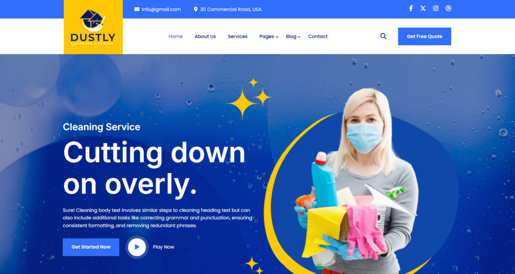 cleaning business website design UK - Modern website design for UK Cleaning Services, specialising in lead generation for housekeeping and maintenance companies.