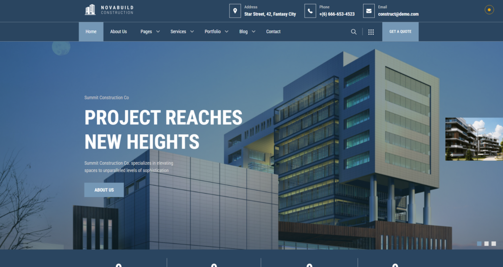 Premier Architecture Website Design for a UK construction and real estate development company portfolio