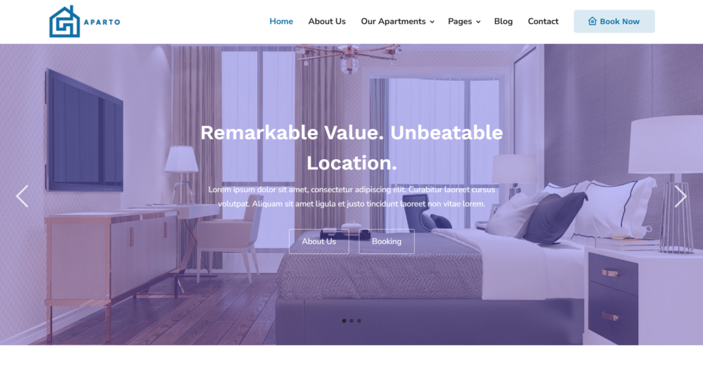 Professional Real Estate Apartment Building and House website design for property rent and sell booking