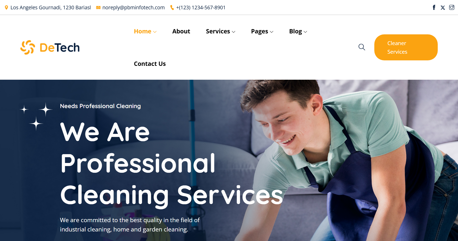 Professional Cleaner Bathroom Business Clean website design for cleaning company and maintenance services