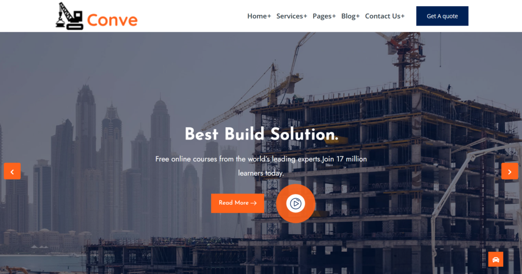 Robust Construction Architecture Building Business website design for engineering and renovation services