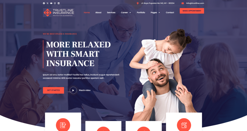 Insurance Company Website Design for financial advisors and corporate agencies, integrating technology for investment and management services