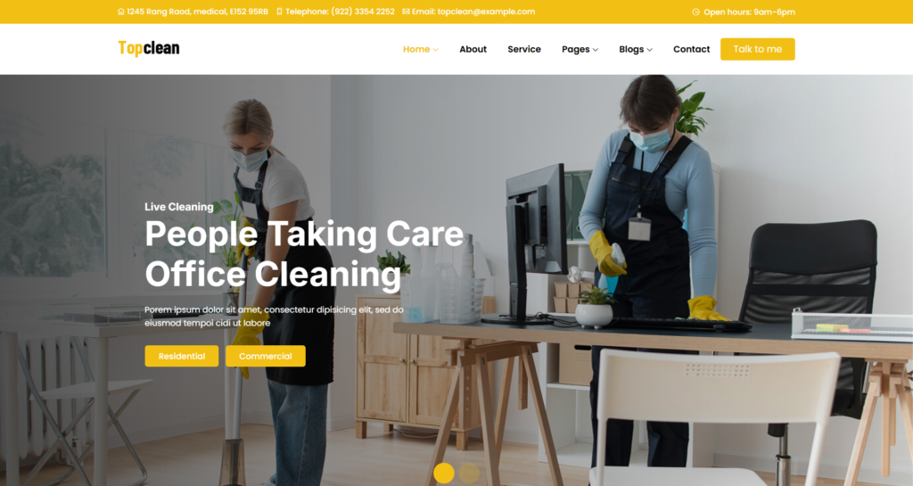Professional UK cleaning company website design showcasing commercial and residential cleaning expertise