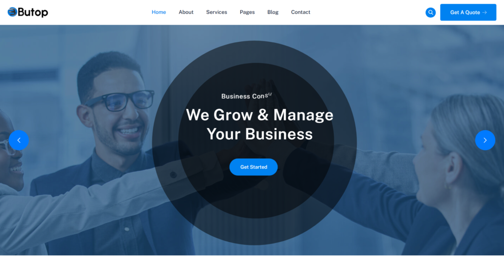 Professional consulting business website design showcasing corporate finance, financial advisory, and technology solutions.