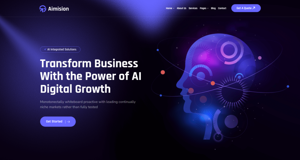 SaaS website design service showcasing artificial intelligence software interfaces.