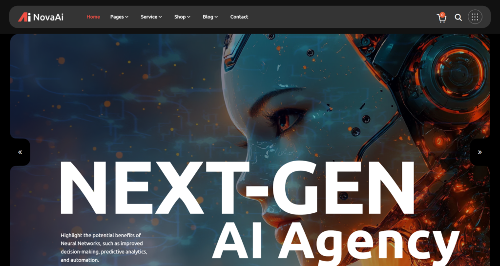 Professional tech website design showcasing a machine learning service portal and software dashboard.