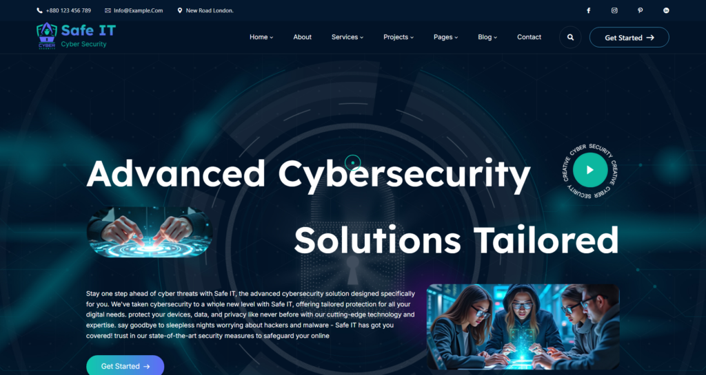 Professional technology website design for cybersecurity and IT management firms.