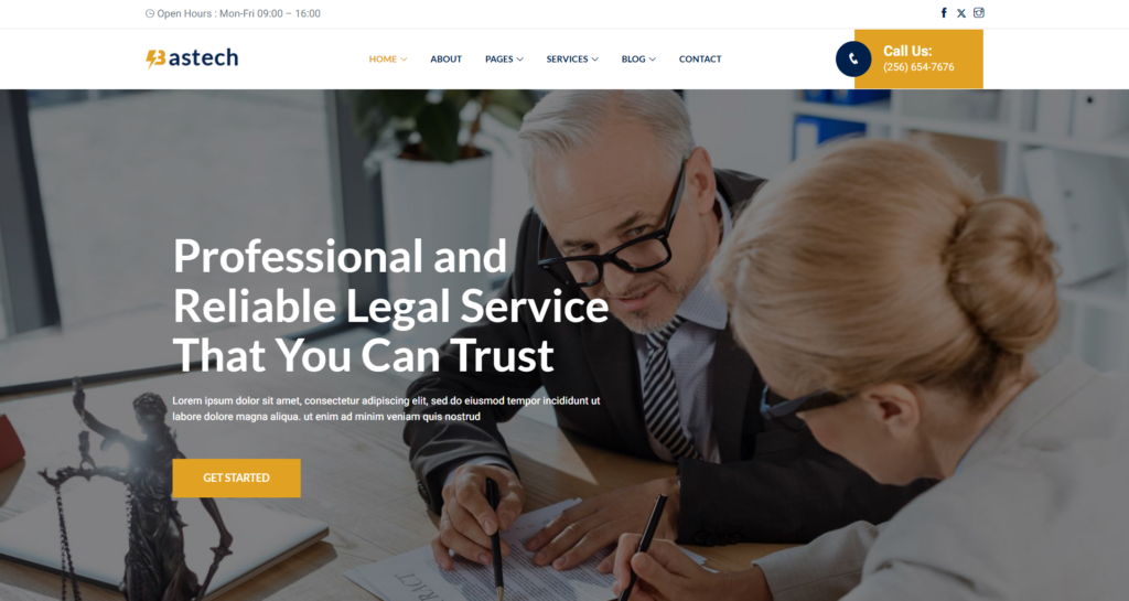 Law firm website design service featuring a professional attorney and advocate portal.