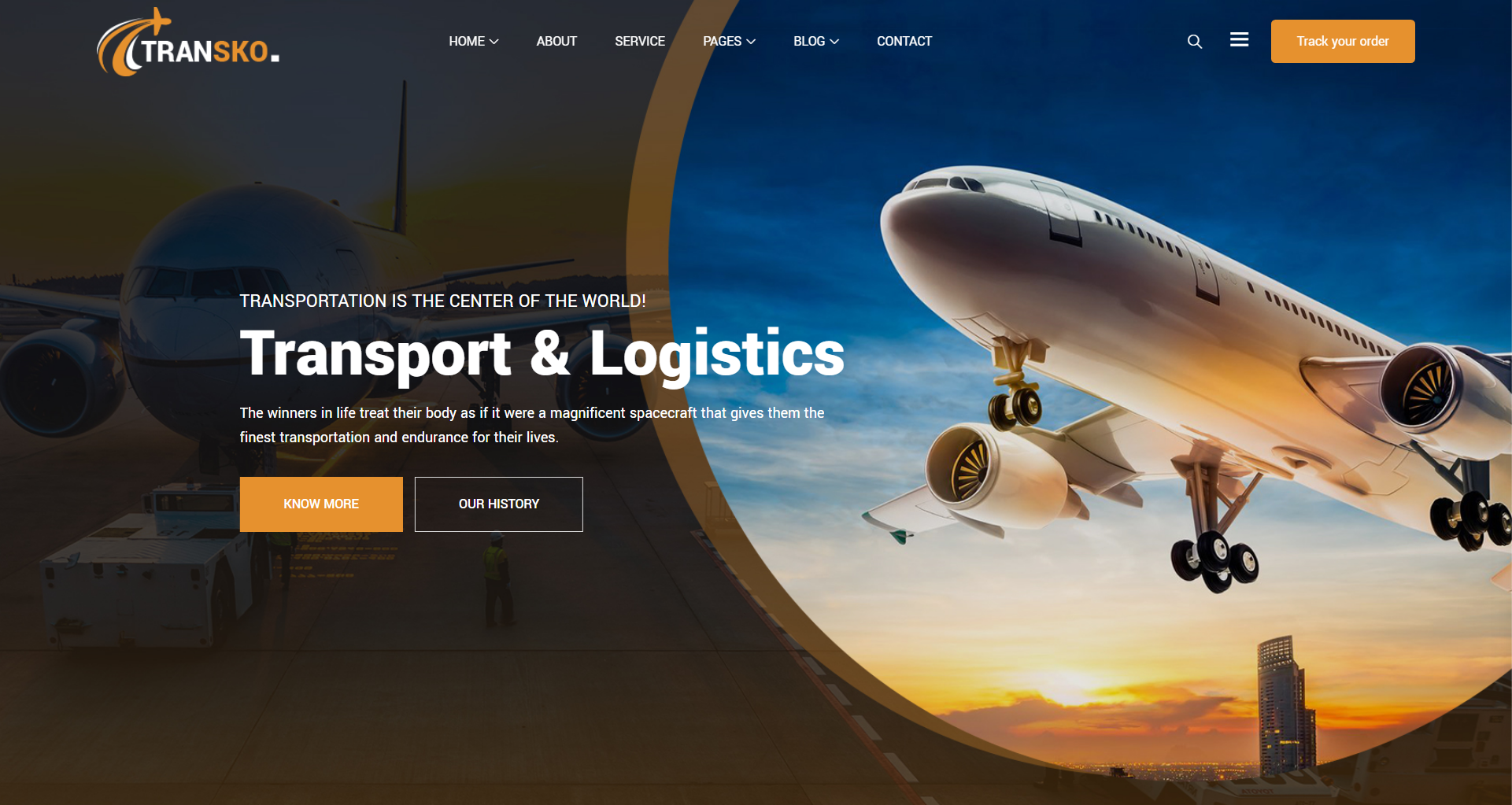 Efficient logistics company website design featuring freight transportation tracking and cargo management tools.
