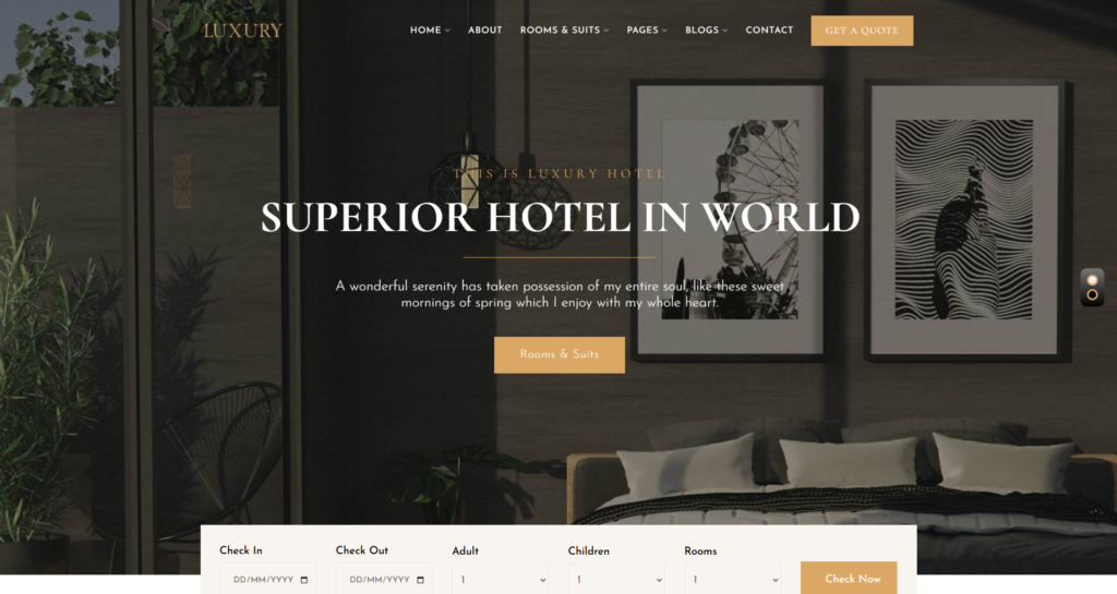 Travel website design service showing holiday tour packages and a modern hotel reservation portal.