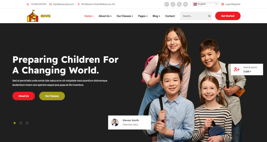 Dynamic Multi-purpose Business Website Design displaying diverse sector services