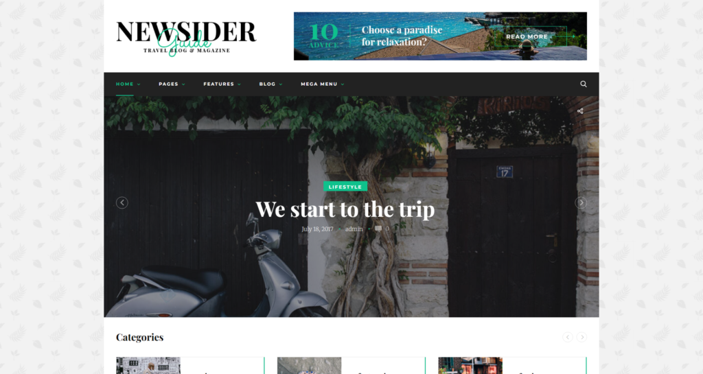 magazine website design clean minimalist dashboard for lifestyle content