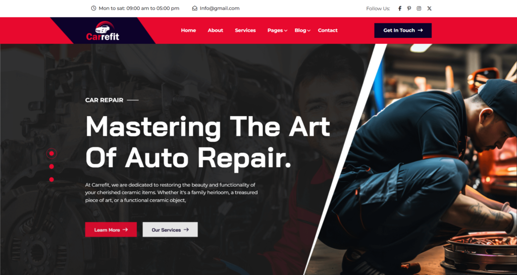 Professional car repair website design agency for auto services and vehicle workshops