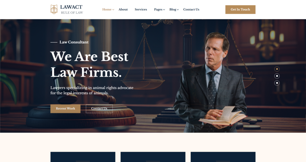 Clean corporate law firm website design agency for barrister and attorney chambers