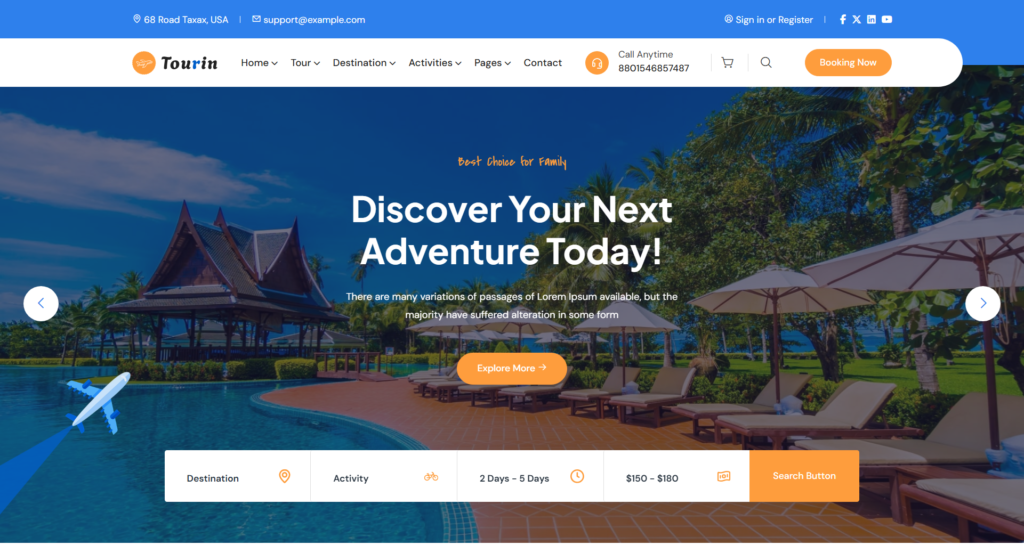 Hotel booking website design for UK travel agency and resort reservation platforms