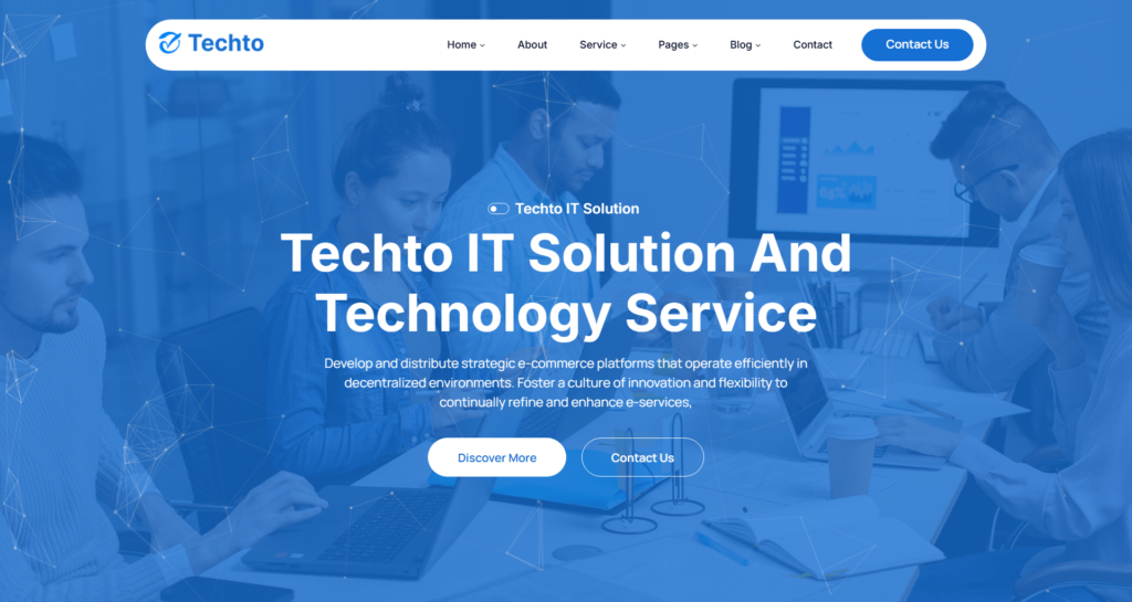 Premier technology agency website design featuring modern aesthetics, robust security, and effective marketing tools for IT solution businesses.