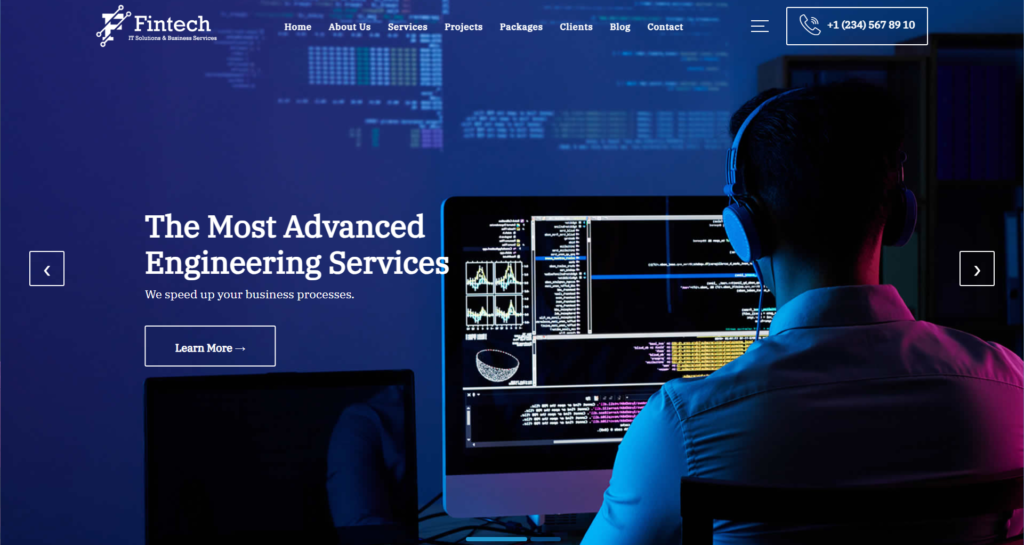 IT solutions website design UK displaying corporate digital portfolio for a software company and web agency.