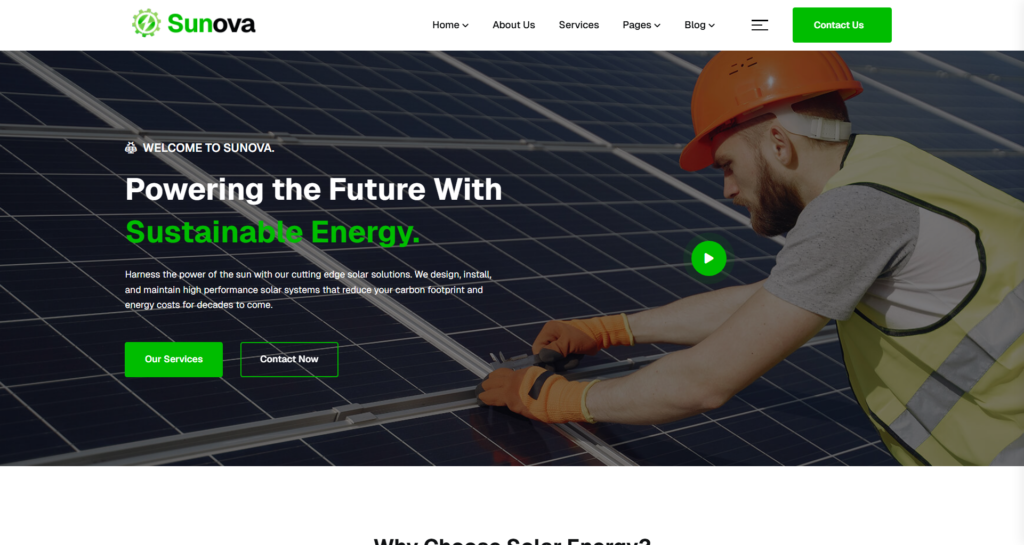 renewable energy website design solar wind power clean alternative ecology environment green