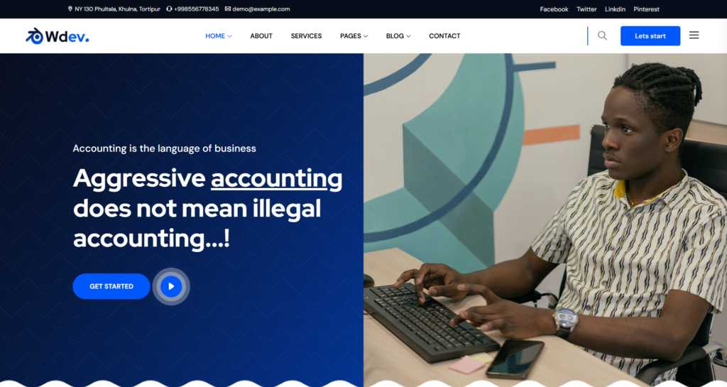 Trusted accounting finance website development showcasing corporate accounting compliance and income tax reporting capabilities for a finance company.