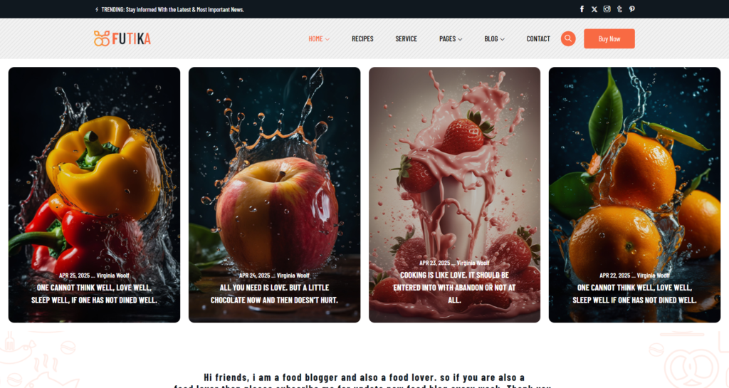 Reliable food recipe blog website development tailored for food bloggers and restaurant recipe promotion, featuring food business and personal food blogger tools.