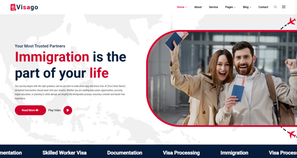 immigration visa website design consulting agency solution student visa platform