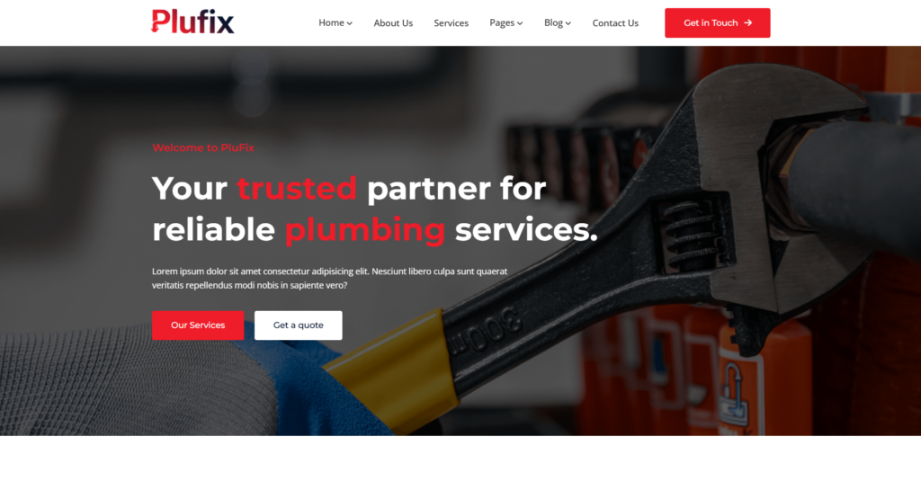 Reliable professional plumbing website design for local repair and maintenance companies focusing on emergency plumber calls.