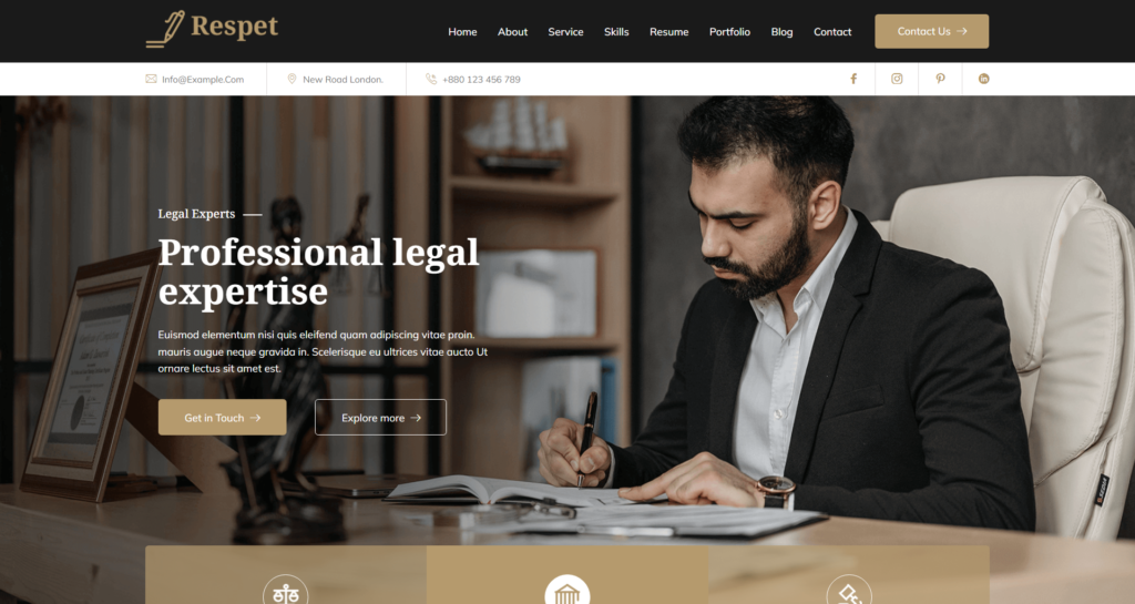 Law Firm Personal Portfolio Website design for solicitors and legal consultants