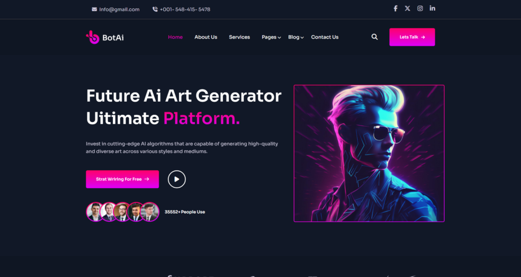 ai agency website design UK - Modern website for UK AI Agency & Technology specialists, showcasing artificial intelligence, machine learning, and data science expertise.