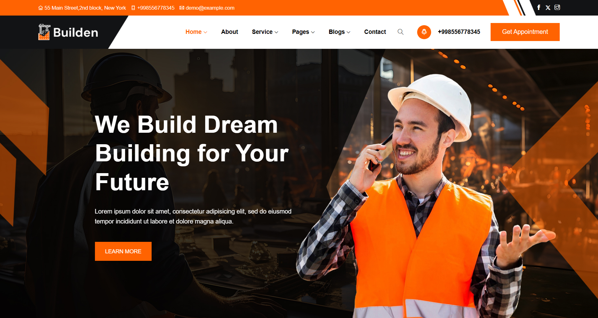Building company website design platform featuring corporate architecture, industrial engineering innovation, and premium construction projects portfolio