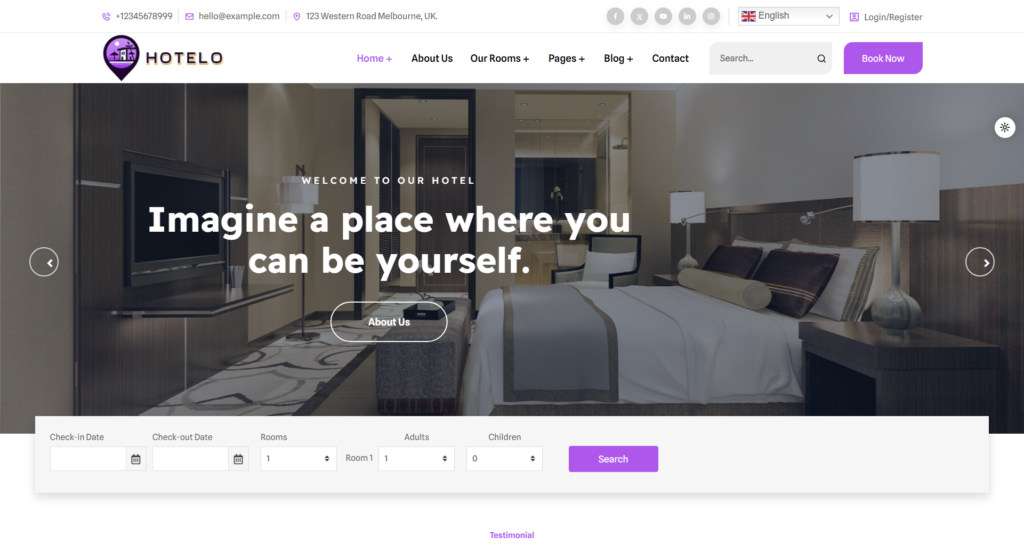 Hotel Resort Booking Website Design providing seamless reservation and travel accommodation management.