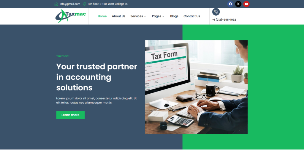 Professional UK Accounting & Finance website design built for SME advisor and investment compliance.